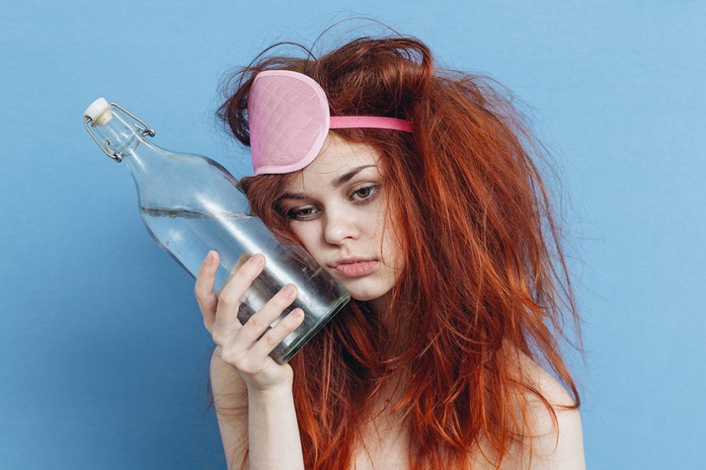 Woman with festival hangover