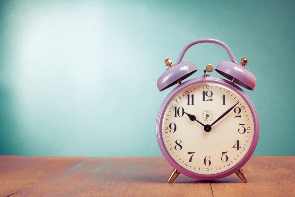 light purple alarm clock